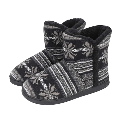 DOUUCO Smiley Hausschuhe Damen Herren Winter Warme Pantoffeln Kuschel Flauschig Weiche Gefüttert rutschfest Hausschuhe Smiley Face Slippers for Indoor Outdoor
