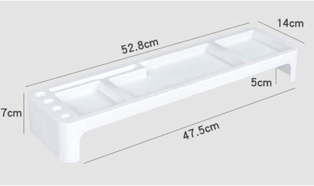 Desk Organiser Small Storage Keyboard Commodity Shelf Pen Holder Shelf Over Keyboard for Cell Phone Tablet (White)
