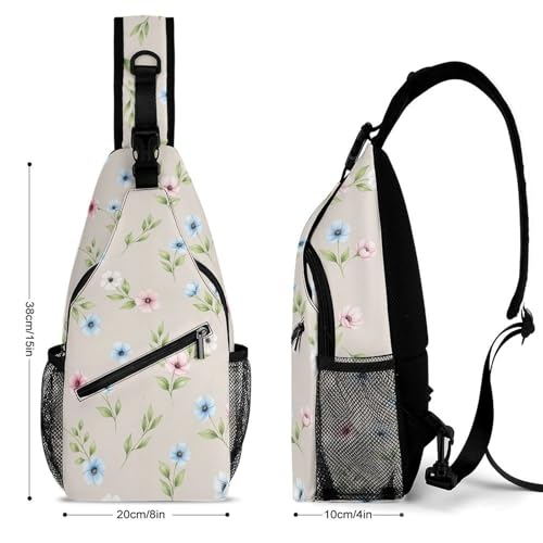 Fashion Chest Bag, Shoulder Bag, Dress Decor Sling Backpack, Casual Day Pack For Men And Women Floral Flowers2
