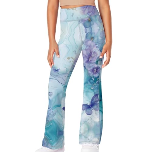 Image of Girls Flare Leggings 5-14T Cute Bell Bottoms for Girl Yoga Pants for Gym