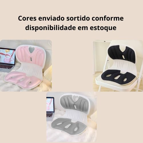 Almofada Ergonômica para Cadeira com Suporte Lombar, Estofada Almofada