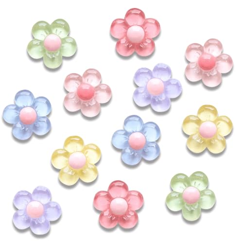 Jelly Daisy Flower Shoe Charm Set Pastel Floral Shoe Charms Bling Flower Charms Decorations for Shoe Aesthetic Shoe Buckles Coquette Shoe Accessories for Women Girl Kids