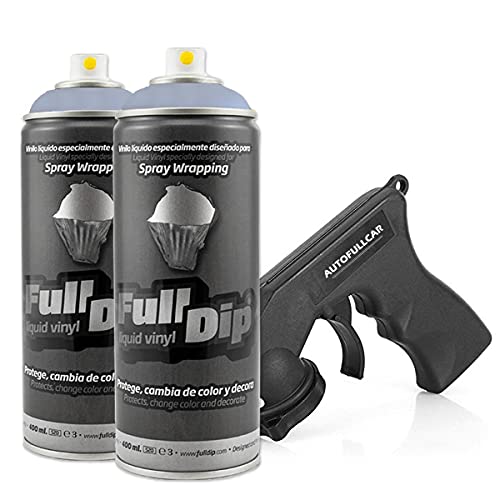 AutoFullCar FULL DIP PACK 2 SPRAY COLORES FULLDIP + REGALO Adaptador Spray - TiendaFullDip.com (NARDO GREY)