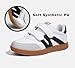 LUCKY STEP Kids Classic Retro Gum Sole Fashion Sneakers School Tennis Skate Shoes Girls Boys Hook and Loop Walking Casual Toddler Footwear Anti Slip Trainers(White/Black,Little Kid 12)