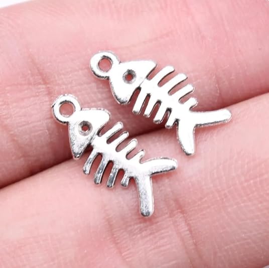 Breloque os de poisson en argent 925 de 16x7mm pour bijoux durables - 2