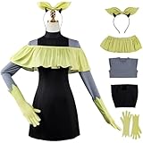 Kolegrial MEM cho Disfraz Mujer Cosplay Anime Oshi no KO 3 Idol Performances Uniforme Set Vestido y Top Chal Tocado Guantes para Carnaval Halloween Fiesta Mascarada Fancy Juego de rol Traje