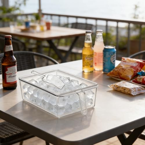 Set de 2 hieleras con tapa y palas plástico transparente miniatura 7