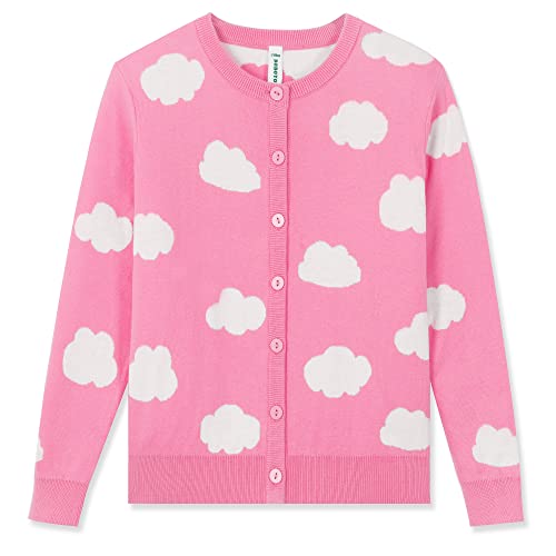 Image of BOBOYOYO Girls Cute Cardigan Cotton Girls Button Up Sweater Knit Jacket | Long Sleeve Crew Neck Kawaii Clothes for Casual School Wear
