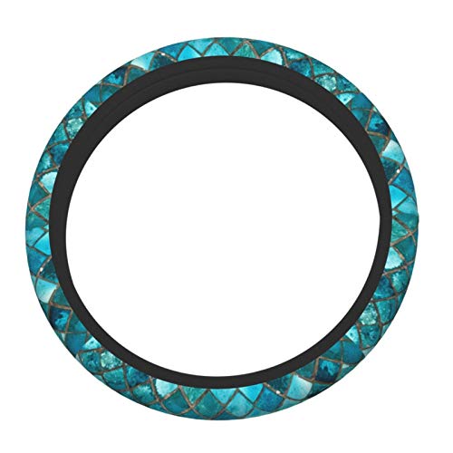Amazon | ターコイズブルー 車のハンドルカバー 滑り止め ユニバーサル