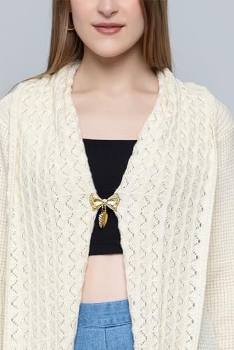 Image of Wear lusso Women's Woolen V-Neck Open Front Shrug Cardigan | Long Sleeve Winter Sweater for Girls & Ladies | Stylish Warm Outerwear in Trendy Colors