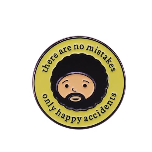 Image of No Mistakes Only Happy Accidents Cute Cartoon Enamel Pin for Optimistic life Green Metal Badge Brooch Accessories