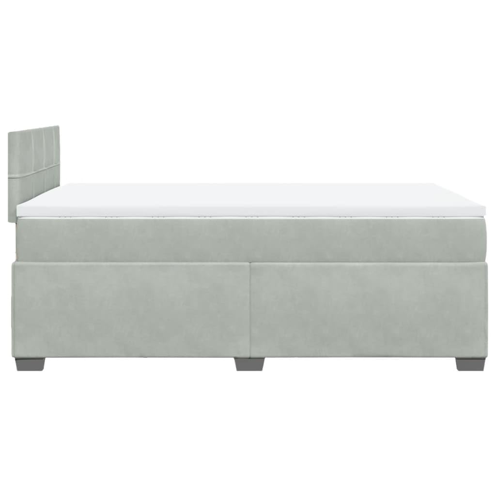 vidaXL Sommier à Lattes de lit et Matelas Gris Clair 120x190cm Velours