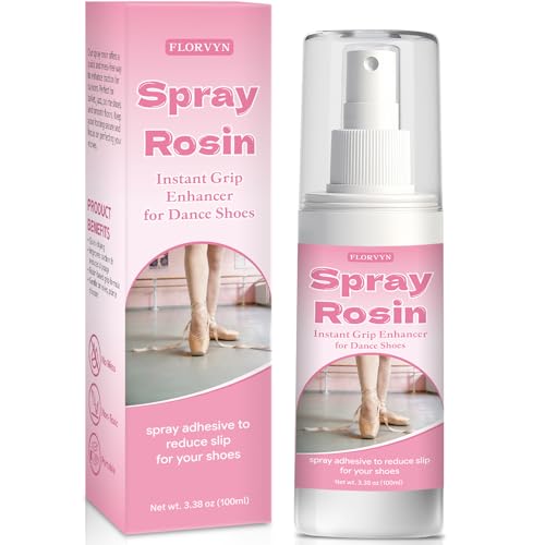 Rosin Spray for Ballet & Pointe Shoes Non-Slip Dance Shoe Grip Enhancer Quick-Dry Mess-Free Anti-Slip Spray for Soles Ribbons & Floors 3.38 oz for Dancers Performers & Students