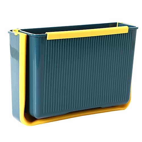 Caneca de basura plegable rectangular de plástico azul