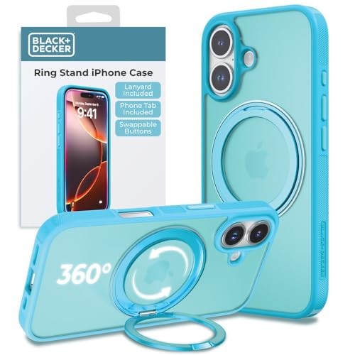 BLACK+DECKER 360°Spin Magnetic Stand for iPhone 16 Plus Case, Blue - image 1
