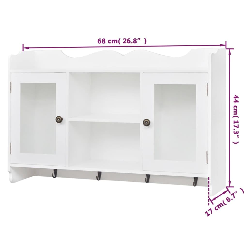 vidaXL Vitrine Murale Invisible avec étagère de Livre/DVD/Verre en MDF Blanc