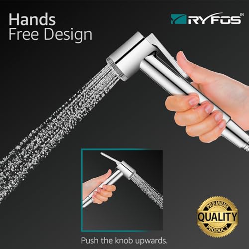 Image of India's 1st Lifetime Support Brand, R1020HF, ABS, Health Faucet | Jet Spray Gun for Toilet | Health Faucets | faucet for Toilet | 2-Piece, Chrome Finish