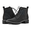 CLIFFS BY WHITE MOUNTAIN Women's Shoes Eligible Stacked Heel Lace-Up Ankle Bootie