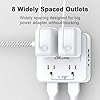 Surge Protector Power Strip - CHCORE 5Ft Braided Extension Cord with 8 Outlets with 4 USB (2 USB C) Charging Ports, Flat Plug Multi Plug Outlet Extender Charging Station for Home Office, ETL, White #3