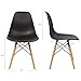Devoko Modern Style Dining Chairs Mid Century Pre Assembled DSW Chair Classic Shell Lounge Plastic Side Chairs for Dining Room, Kitchen, Living Room Set of 4 (Black)