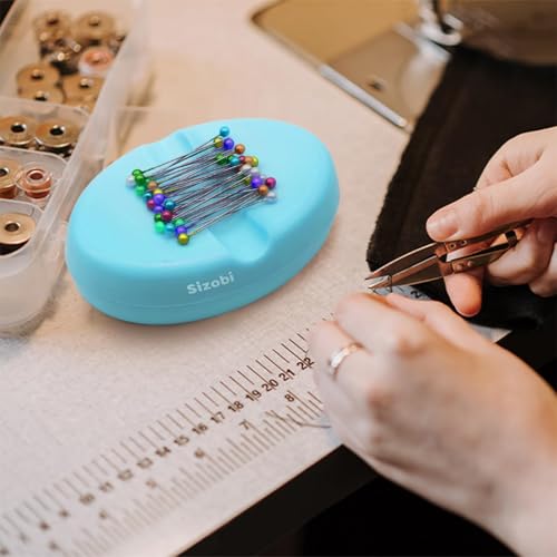 Image of Sizobi Magnetic Organizer for Sewing Pins, Quilting Pins, Bobby Pins, and Paper Clips - Blue (pins not Included)