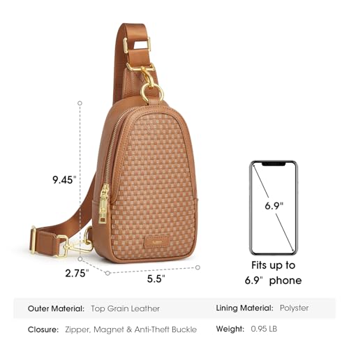 Image of Kattee Sling Crossbody Bag for Women, Leather Fanny Pack Crossbody Sling Bags, RFID Purse Chest Bag Small Daypack for Women