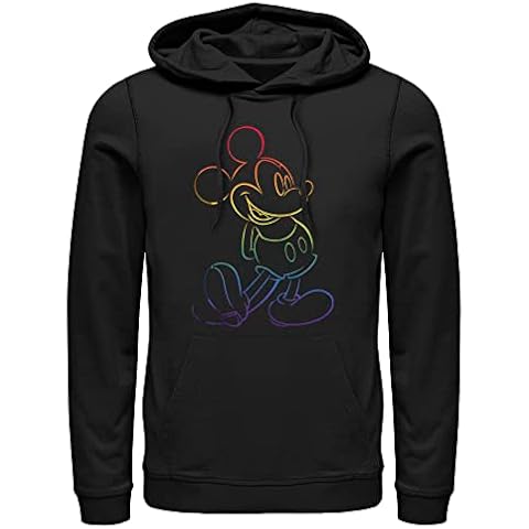Rainbow Mickey Mouse Graphic Hoodie, Black, XL Cover
