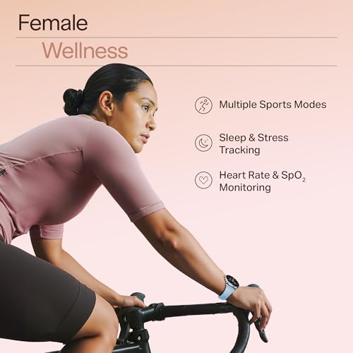 Image of Boat Chrome Iris Fashion Smart Watch for Women - Elegant Ultra-Sleek Dial, Light-Weight Metal Body, 1.32 inch AMOLED Display, 1000 Nits, AOD, Female Wellness Tracking Watch for Woman (Frosted Sky)
