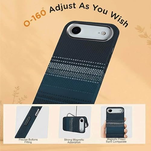 Image of AIBEX Aramid Fiber MagSafe Case Compatible for Apple iPhone 17 Air| Slim Protective Back Cover with Built-in Magnets| Wireless Charging Support| Camera Ring Stand| Shockproof with Air Guard Corners