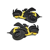 AxleZx Pair Chrome Metal Super Bee Logo Car Emblem Side Fender Badge Premium 3D Bumblebee Sticker Auto Power Sport Decals For Challenger Charger (Black&Yellow), 11.3 cm x 6.3 cm x 0.7 cm
