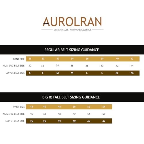 Image of Aurolran Men&Womens Leather Dress Belt Business Automatic Buckle Belt Color-Black Silver Gold