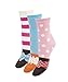 1SOCK2SOCK Women's Donut Crew Cotton Fun Socks, Cute Multipack Gift Box for Women (3 Pack-Cotton)