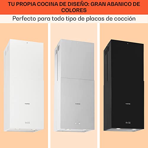 Klarstein-Structura-Campana-extractora-en-isla-Clase-A-Extraccion-Ventilacion-3-potencias-Caudal-641-mh-41-x-355-cm-LED-Apto-para-filtro-de-carbon-activo-Acero-inoxidable-Negro Klarstein-Structura-Campana-extractora-en-isla-Clase-A-Extraccion-Ventilacion-3-potencias-Caudal-641-mh-41-x-355-cm-LED-Apto-para-filtro-de-carbon-activo-Acero-inoxidable-Negro