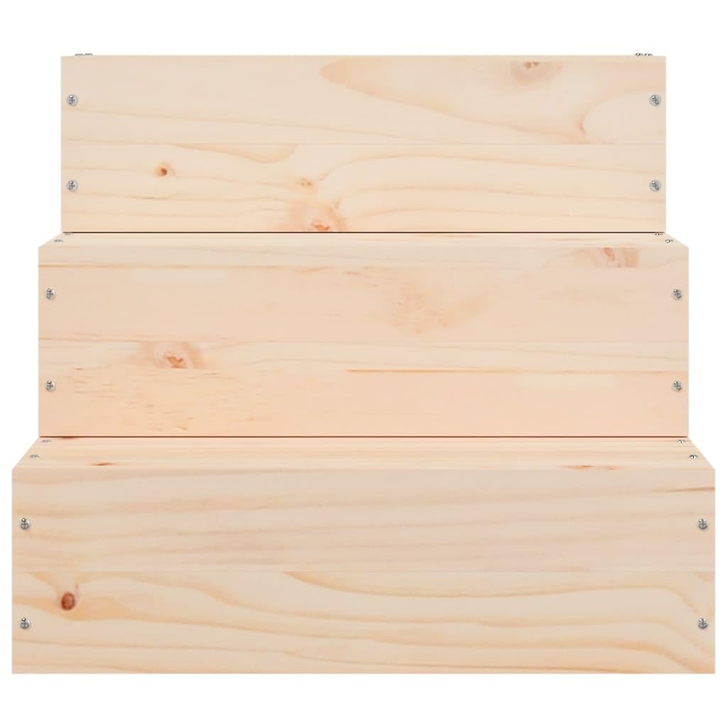 Scaletta per animali domestici, 40 x 37,5 x 35 cm, in legno di pino massiccio, ausilio stabile per cani e gatti, pieghevole, antiscivolo, adatta per divano, letto, auto, anziani e cuccioli