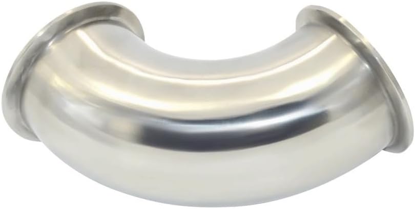 90 Degree Elbow Sanitary Stainless Steel 1.5 Tri Clamp Connector Pipe Fitting, for Connecting Compression Elbows(63mm x Ferrule 77.5)