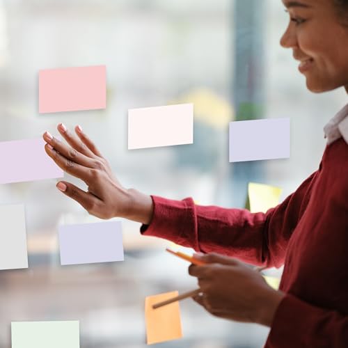 BIROYAL Haftnotizen Klebezettel 420 Blätter, 6 Blöcke Sticky Notes Pastell, 76 mm x 127 mm Klebezettel bunt, Haftnotizen lustig, Notizzettel Klebend zum Markieren & Hervorheben