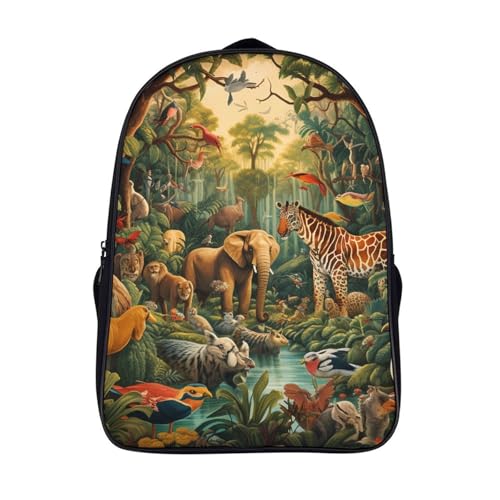 Sac à dos enfant jungle école maternelle crèche deux compartiments 40cm