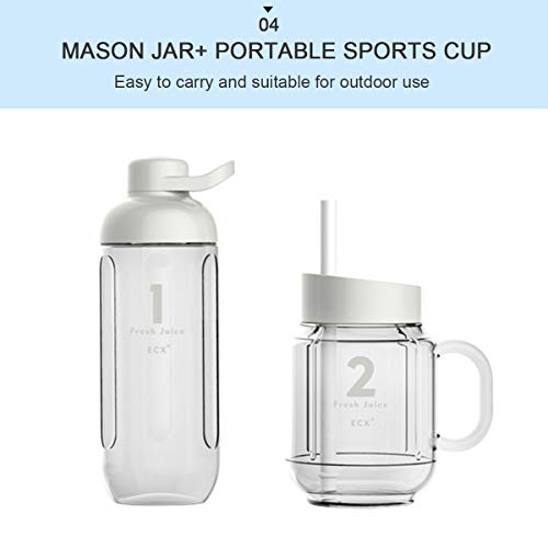 Personal Blender for Shakes and Smoothies, ECX Portable Blender with 6 Sharp Blades, Smoothie Blender with 20.3 oz Tritan BPA-Free Travel Cup and Lid