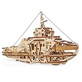 Tugboat Ugears 3D Mechanical Wooden Model for Self Assembling, DIY, Brainteaser