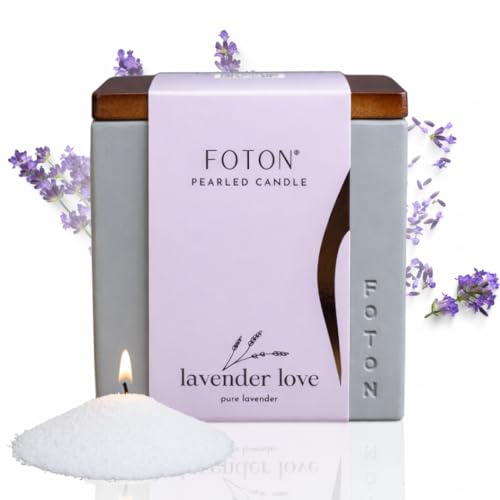 Foton 16 Oz Jar Candles Pearled Candle Sand with 15 Wicks Lavender Scented