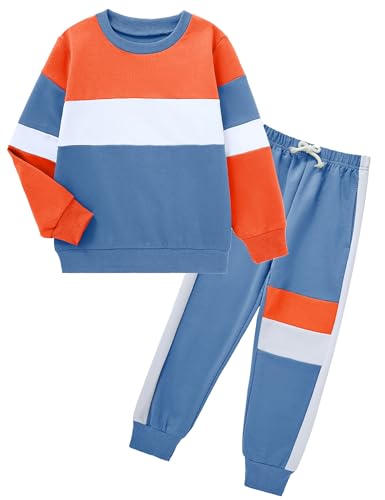 Image of mkodopy Boys Clothes Hoodie Sweatsuits Tops and Pants Boys Fall Winter Outfits Boy Clothing Set