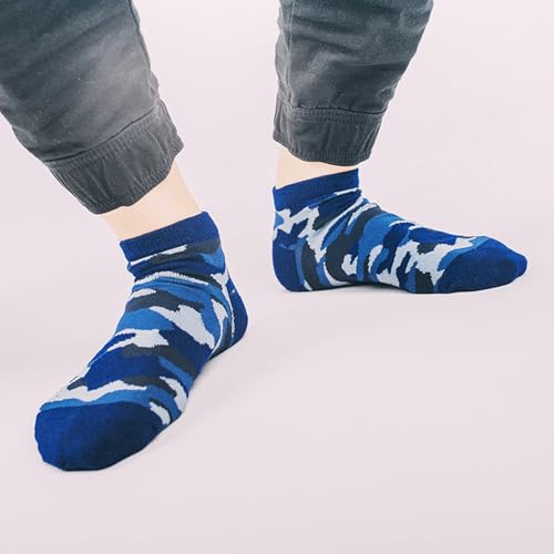 5 Pairs - Spring And Summer Personalized Camouflage Socks, Retro Men's Japanese Minimalist Boat Socks2