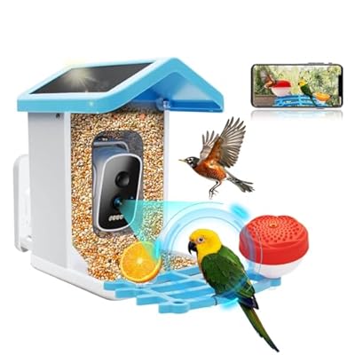 Smart Bird Feeder with Camera, 1.5L 4K HD AI Identification Bird Watching Camera with Solar Powered, Ideal Gift for Mom