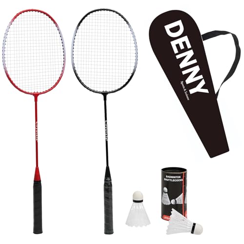 Crystals Badminton Racket Set for 2-4 Players | Includes Racquets Shuttlecocks & Carry Bag | Fun Game for Adults | Perfect for Garden Beach & Outdoor Sports (Twin Players Badminton Set)