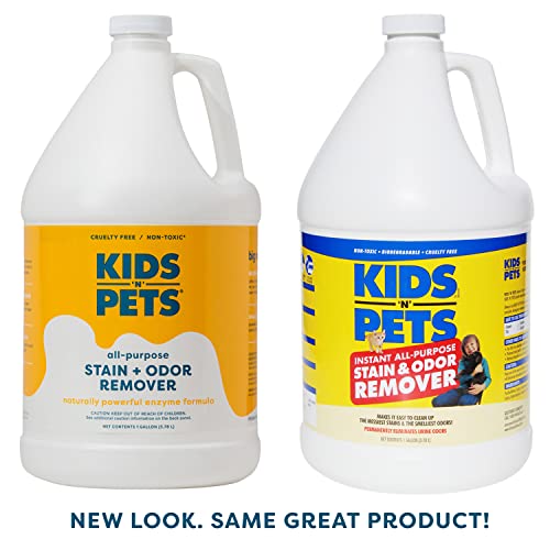 Image of Kids 'N' Pets Instant All-Purpose Stain & Odor Remover - Cleans Dog Pee, Cat Urine, Other Smells, Spots from Carpet, Couch, Mattress - Non-Toxic Chemicals & Child Safe Enzyme Cleaner - 1-Gallon