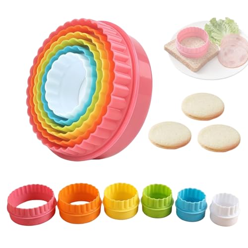 6 Stück Keksausstecher rund Plätzchen Ausstecher rund Set für Kuchen Backwaren und tägliches Backen hochwertiges Küchenzubehör(Zufällige Farbe)