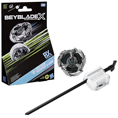 Beyblade X Starter Pack Feather Phoenix 2-60N BX, toupie Takara Tomy de Type défense avec Lanceur, toupies de compétition, dès 8 Ans