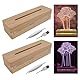 luolety Rechteckiger LED-Licht-Display-Sockel, 15 cm Holz-Display-Ständer, LED-Leuchten-Display-Sockel, beleuchteter Holz-Basisständer für 5 mm Acrylplatte (mehrfarbiges Licht)