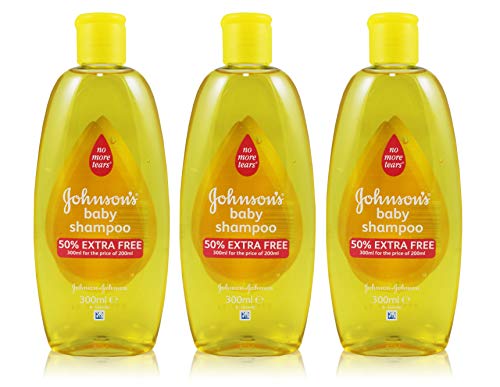 3 X Johnsons bébé No More Tears Shampooing Cheveux Bain Nettoyant 300 ml * Offre spéciale *