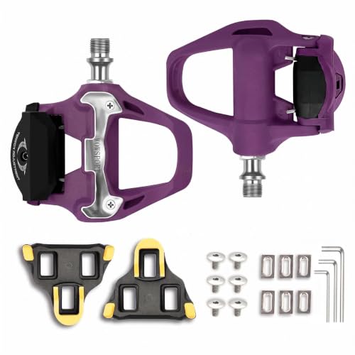 Road Bike Pedals SPD-SL Compatible, 3-Bolt Clipless Pedals with Cleats